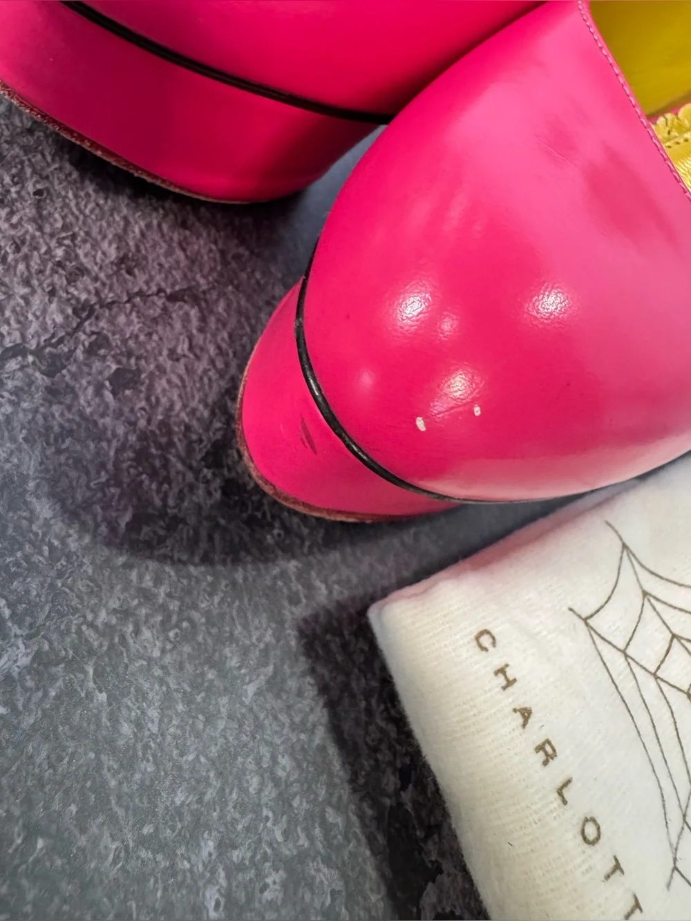 Charlotte Olympia HOT PINK Dolly Platform Pumps Heels, Size 38.5